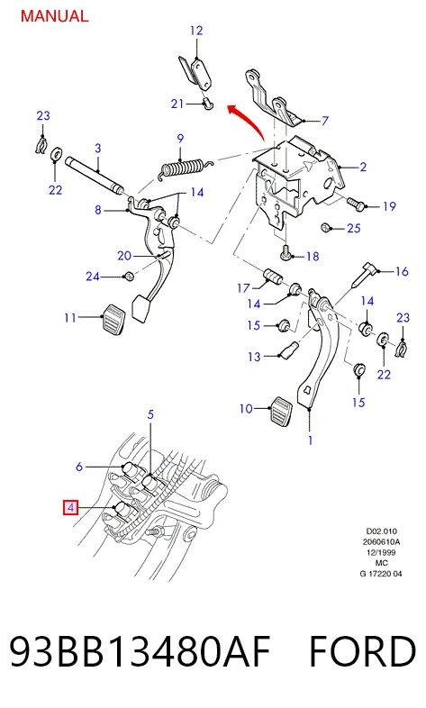 93BB13480AF Ford Датчик тормоза