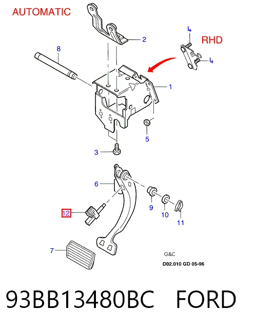 93BB13480BC Ford Датчик тормоза
