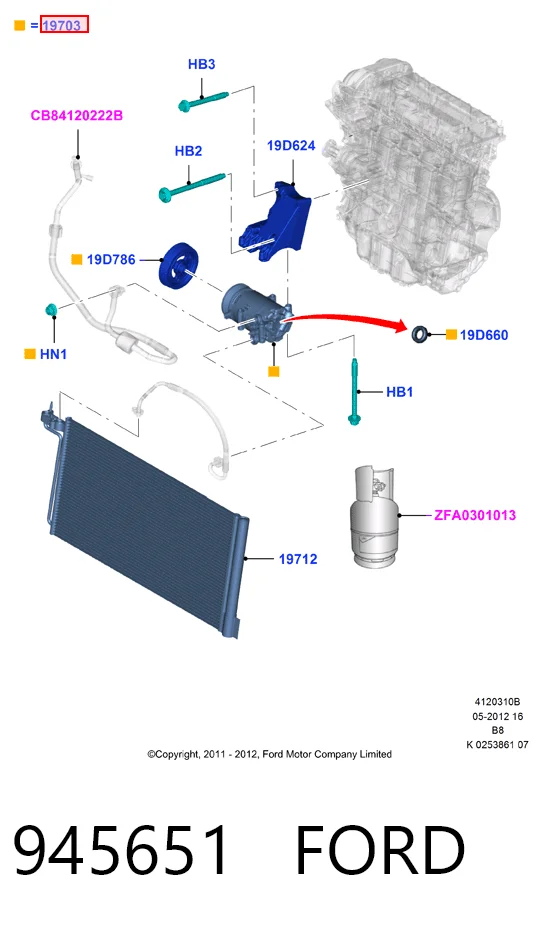 945651 Ford Компрессор хладагента