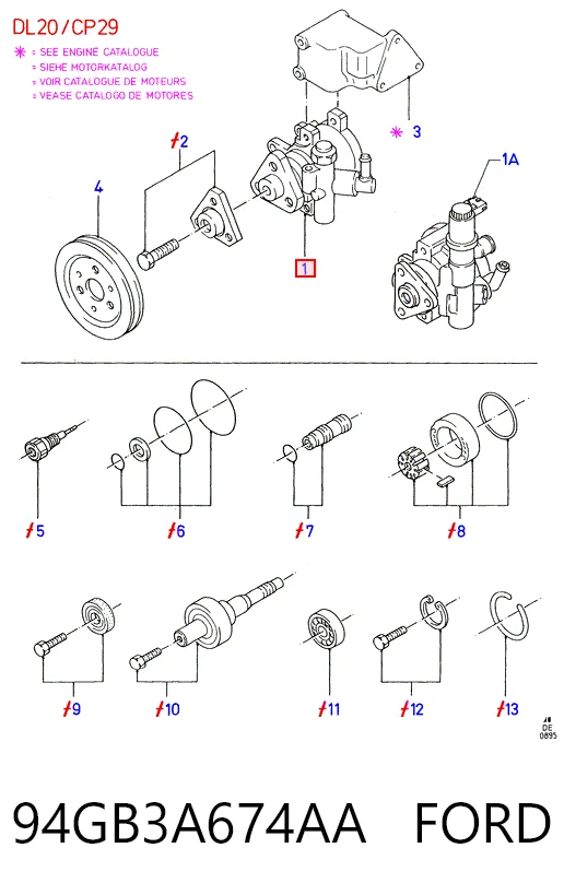 94GB3A674AA Ford ГУР руля