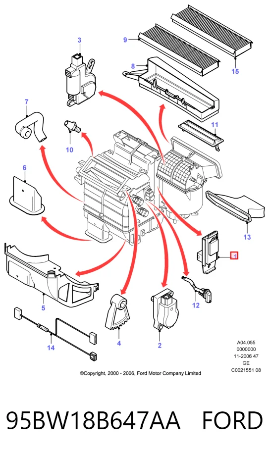 95BW18B647AA Ford Реле печки