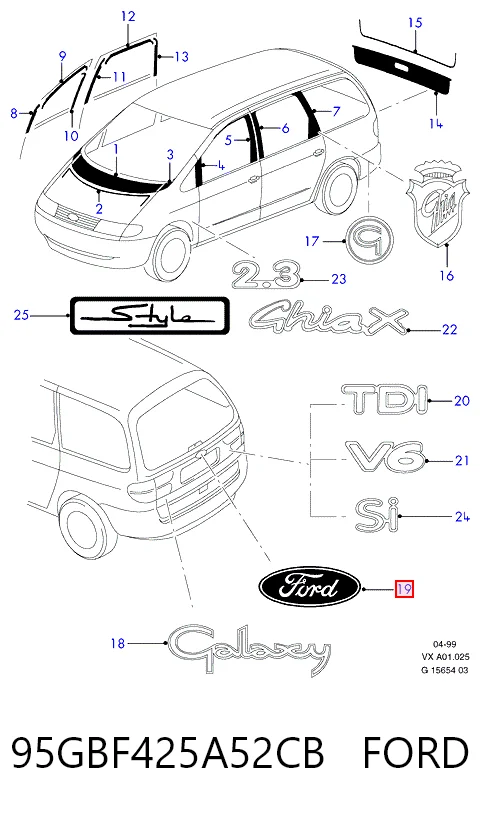  Эмблема крышки багажника Ford Focus 1