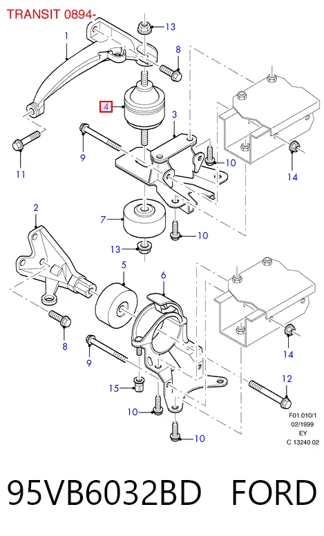 Левая подушка двигателя ECM730 STD Ecem