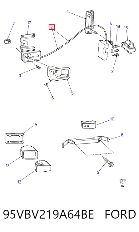 Внутренний дверной замок на Ford Transit IV E