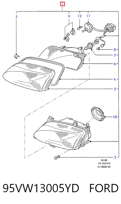  Левая фара Ford Galaxy 