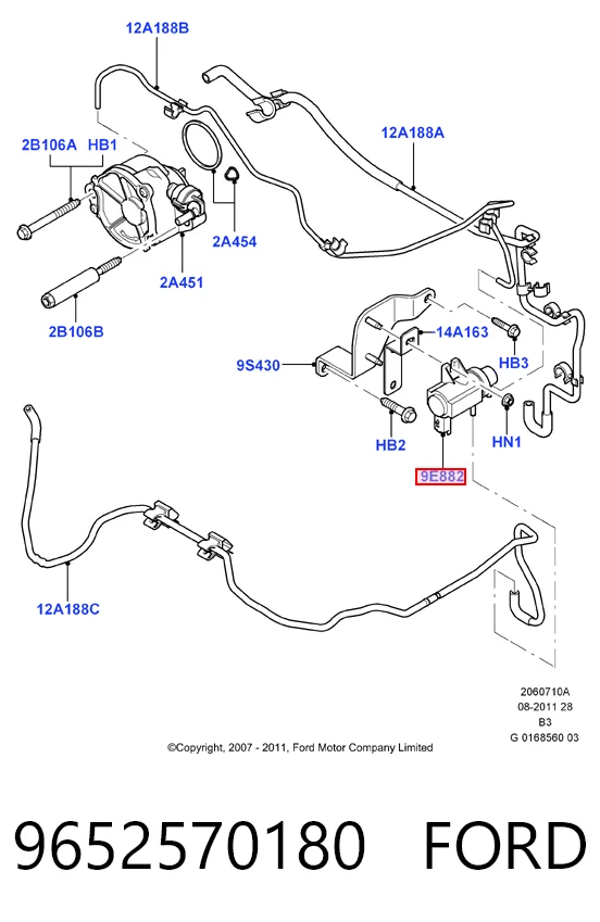 9652570180 Ford Соленоид давления наддува
