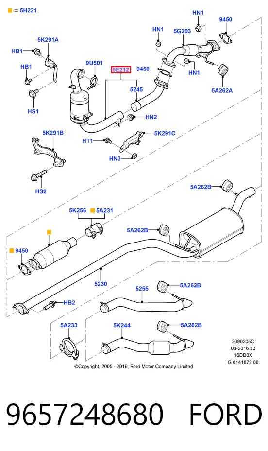 9657248680 Ford Турбонаддув