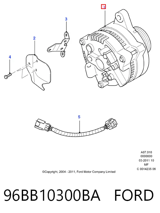 96BB10300BA Ford Генератор автомобильный