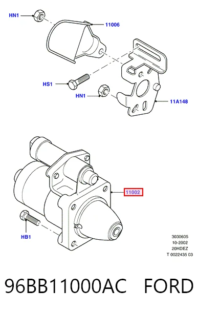 96BB11000AC Ford Стартер автомобиля