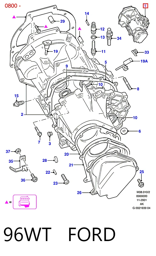 96WT Ford КПП в сборе