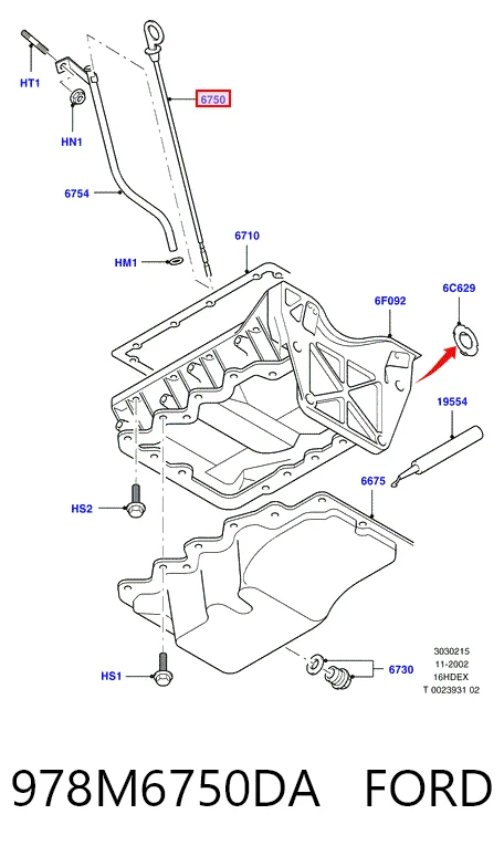 Щуп уровня масла на Ford Mondeo II BFP