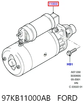 97KB11000AB Ford Стартер автомобиля