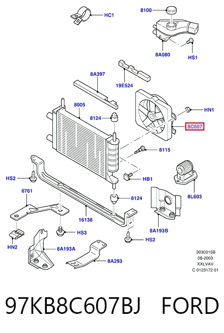 Купить 320023W2 Polcar Диффузор вентилятора в сборе с мотором и крыльчаткой