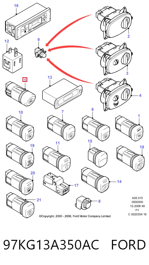 Кнопка аварийки 11442004 Fase