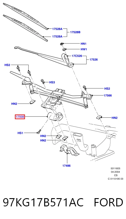 Мотор трапеции стеклоочистителя Ford Ka хэтчбек (RBT) (1996 - 2008) цена, от 13.25 USD