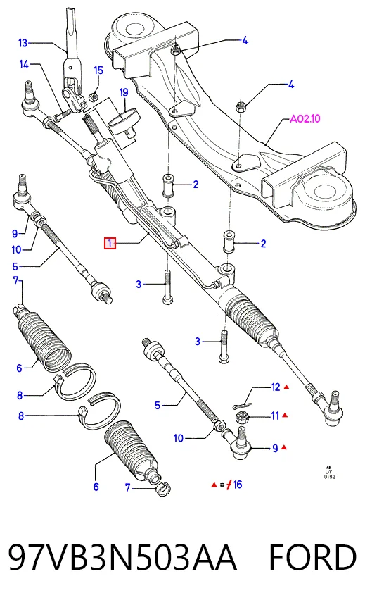 97VB3N503AA Ford Управление рулевое в сборе
