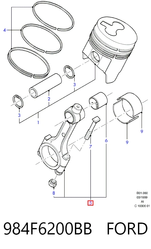 Шатун поршня ДВС BSG 30106001 цена, от 51.07 USD