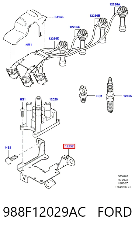 988F12029AC Ford Катушка зажигания