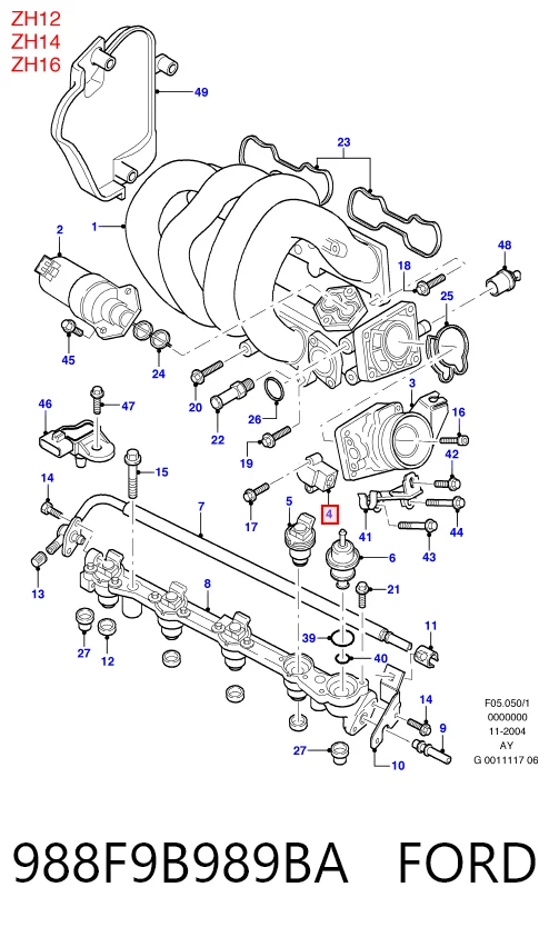 988F9B989BA Ford Датчик положения дроссельной заслонки