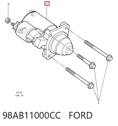 98AB11000CC Ford Стартер автомобиля