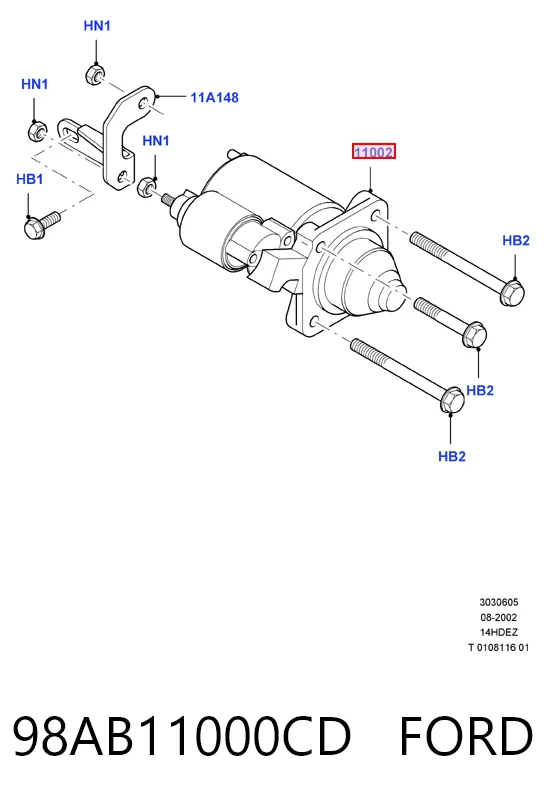 98AB11000CD Ford Стартер автомобиля