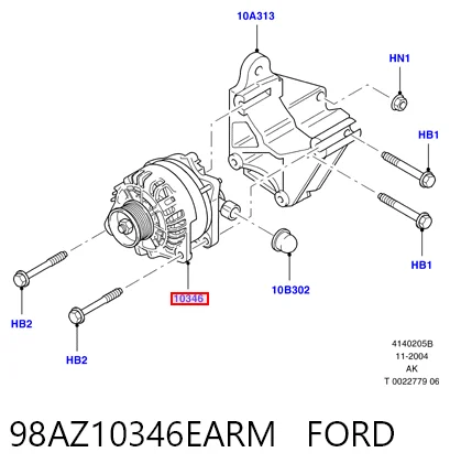 98AZ10346EARM Ford Генератор автомобильный