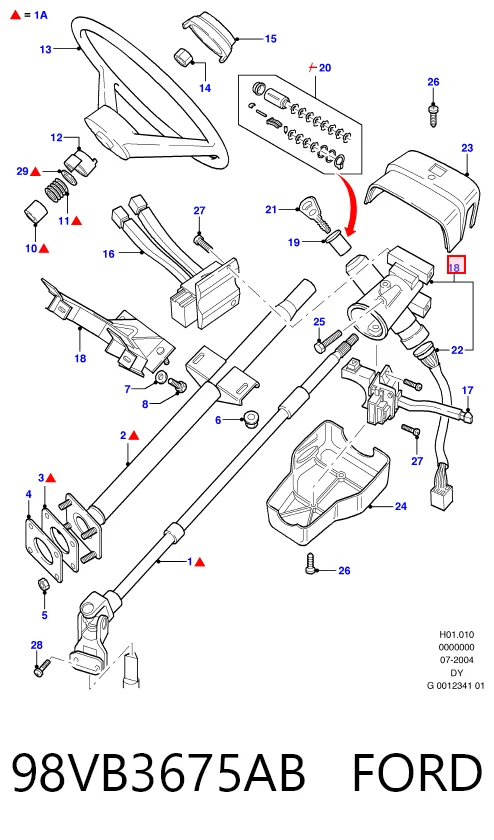 Корпус замка зажигания HMP98VB3675AB Hmpx