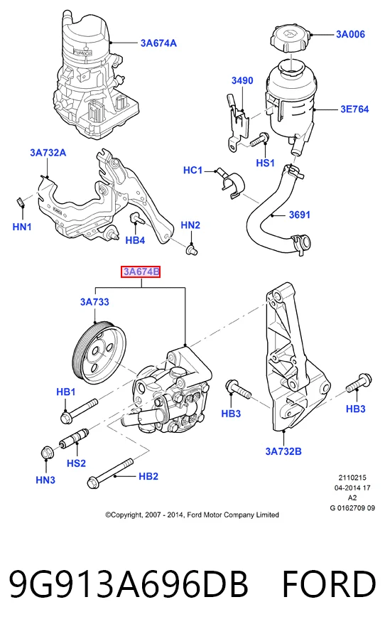 9G913A696DB Ford ГУР руля
