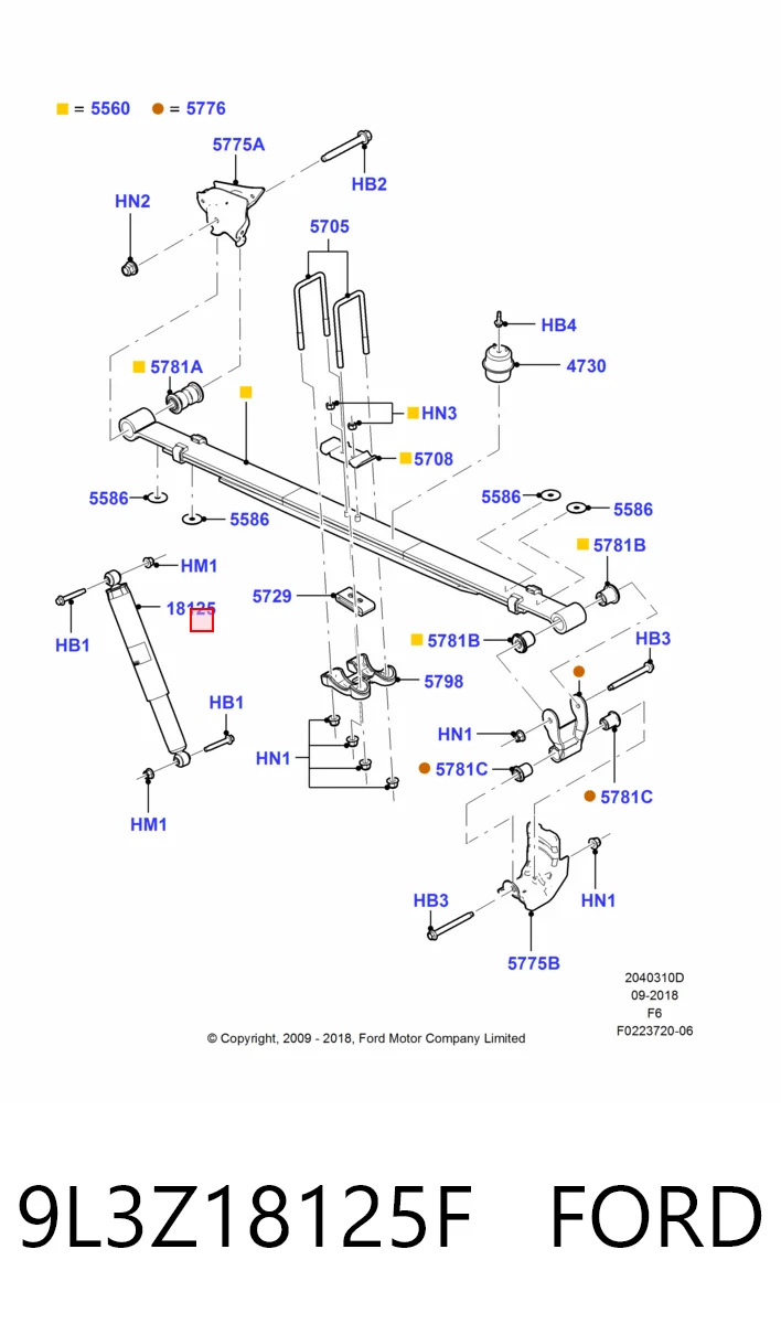 9L3Z18125F Ford Амортизаторы задние