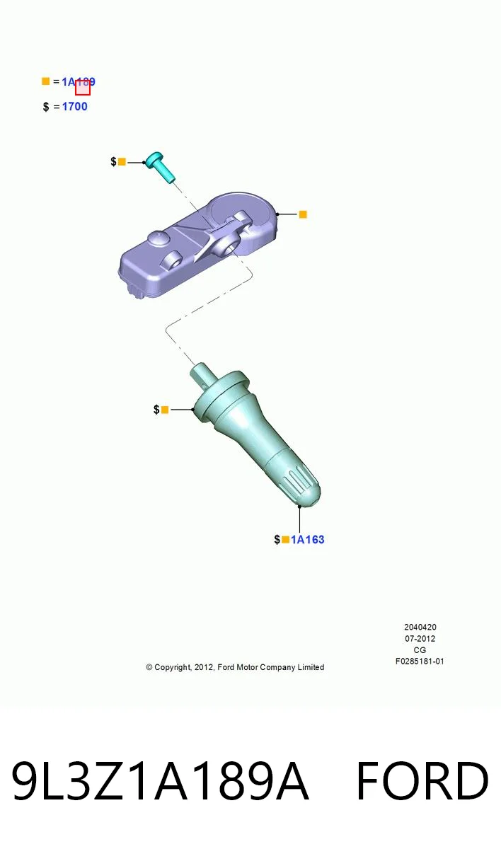 9L3Z1A189A Ford Манометр воздушный