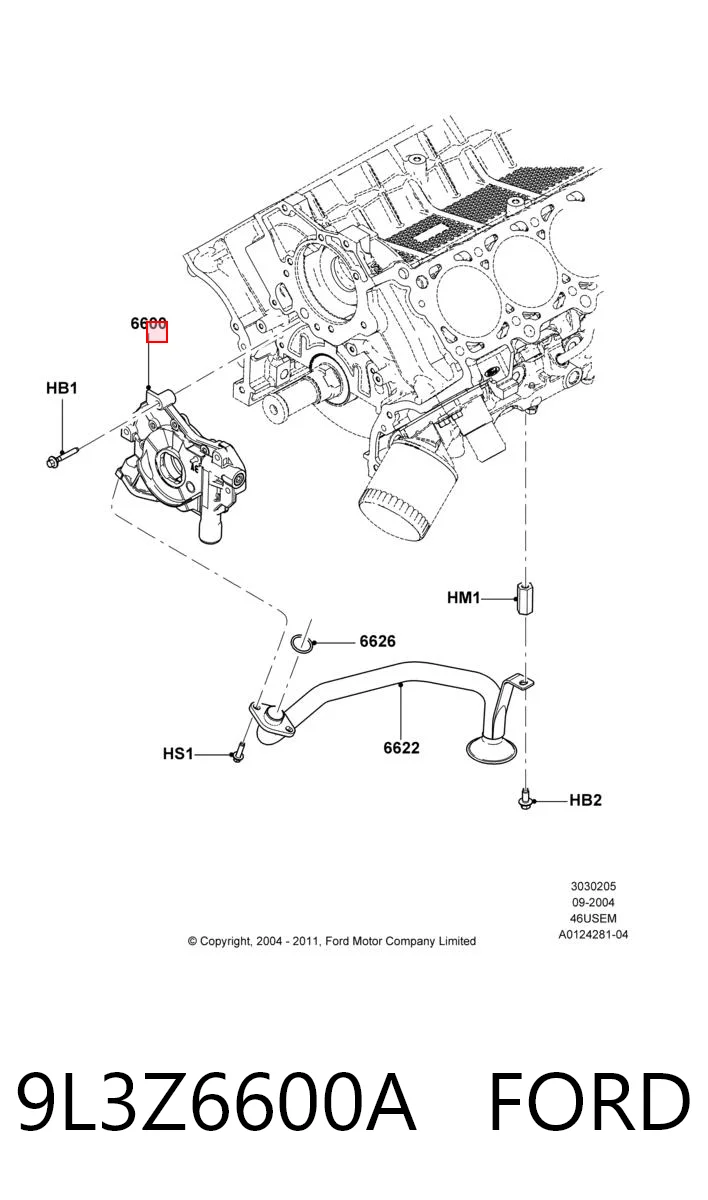 9L3Z6600A Ford Масляный насос двигателя