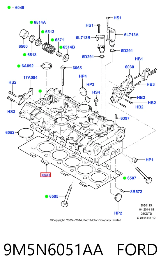 Прокладка головки блока на Ford Focus II DA, HCP, DP