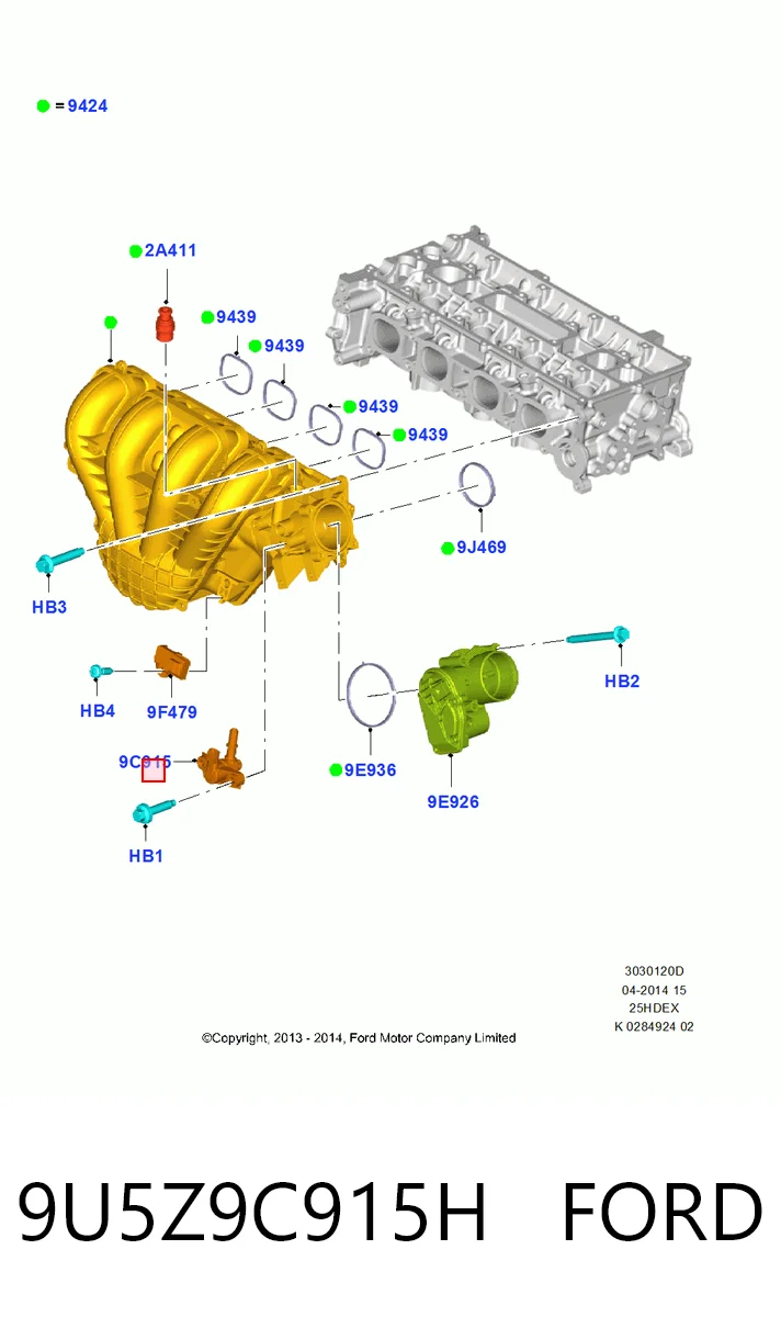 9U5Z9C915H Ford Клапан вентиляции газов топливного бака