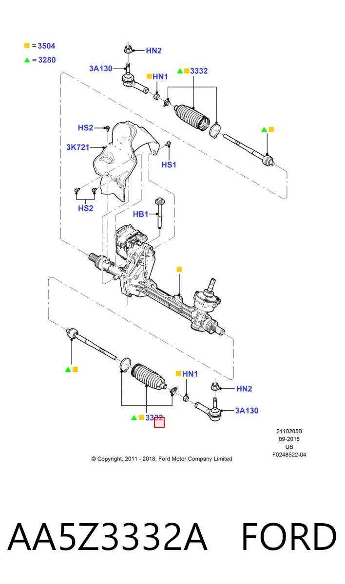 AA5Z3332A Ford Пыльник рулевой тяги