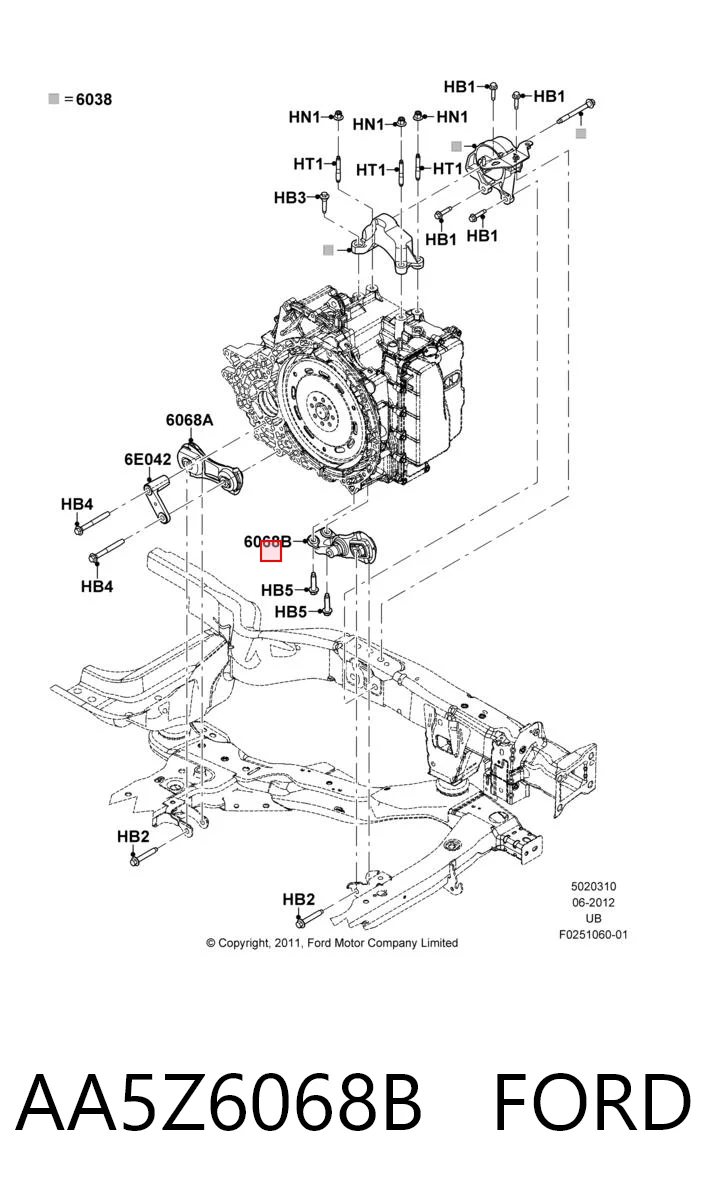 AA5Z6068B Ford Подушка передней опоры двигателя