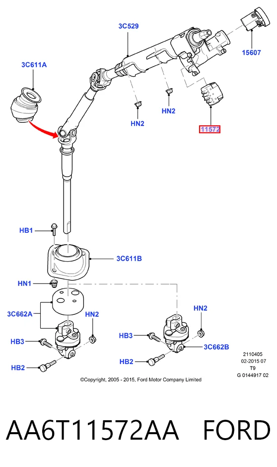 AA6T11572AA Ford Контакты замка зажигания