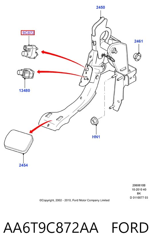 AA6T9C872AA Ford Датчик тормоза