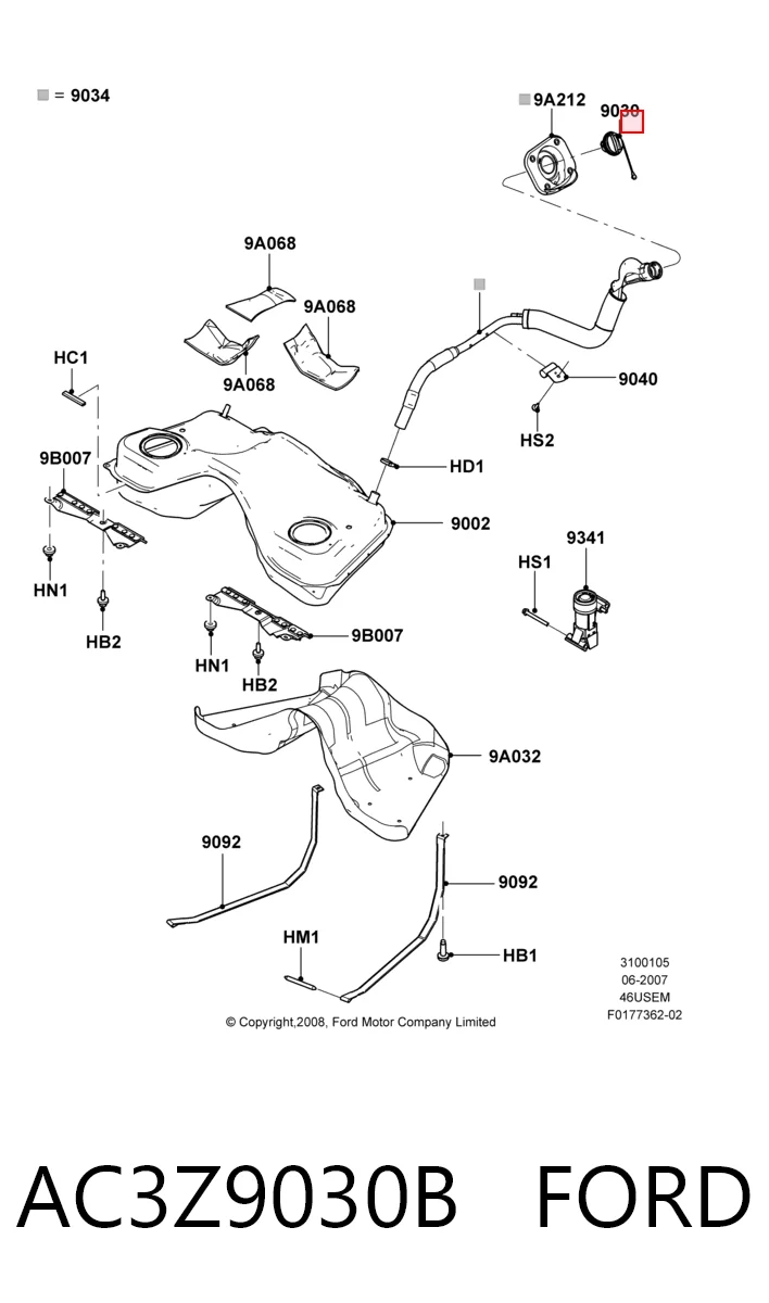 Крышка топливного Бака на Ford Edge I U387