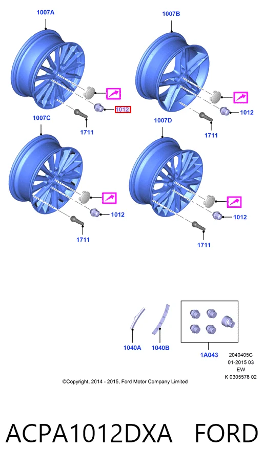 ACPA1012DXA Ford Гайка колеса
