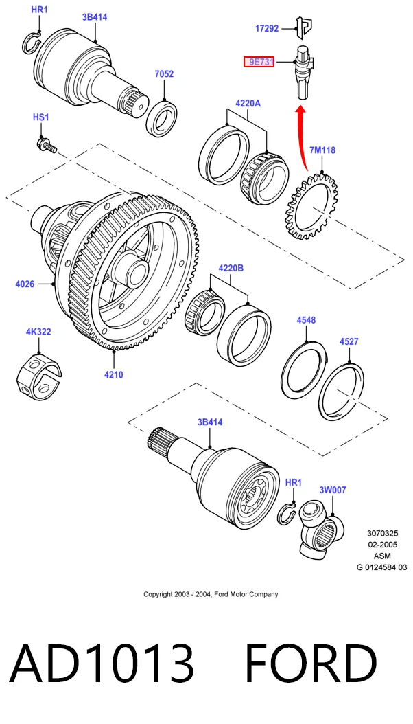 AD1013 Ford Датчик скорости спидометра