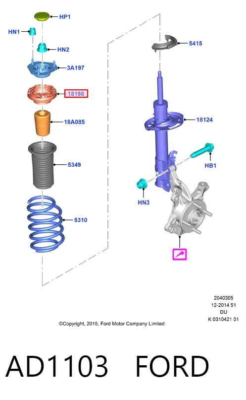 AD1103 Ford Подшипник верхней опоры