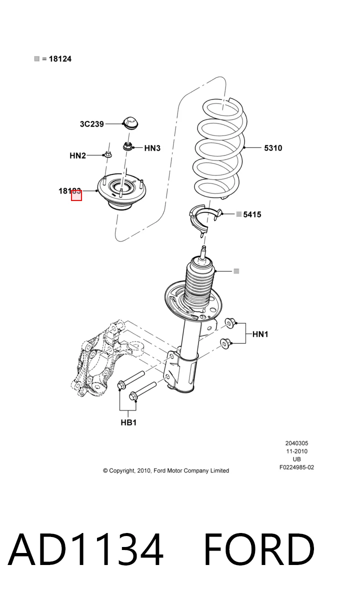 Опора стойки амортизатора переднего Ford Explorer внедорожник (U5) (2011 - 2019) цена, от 55.99 USD