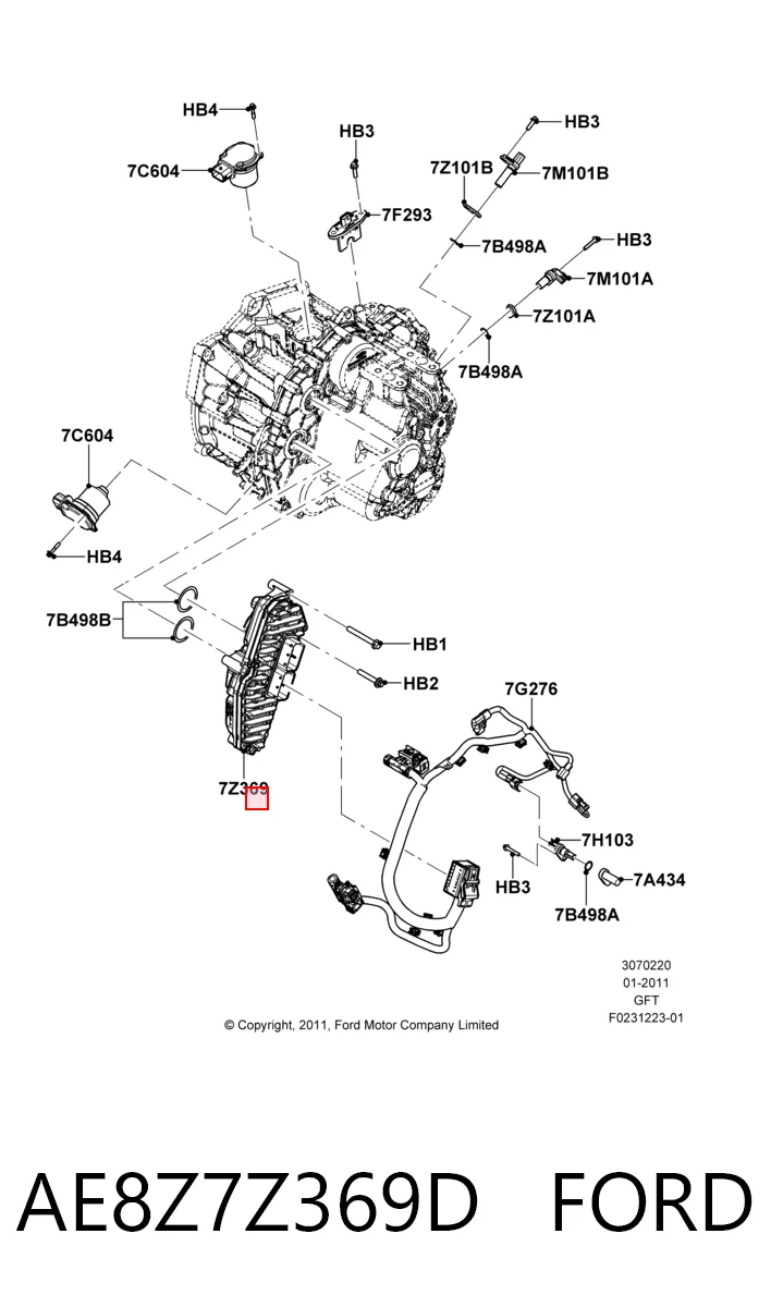 AE8Z7Z369D Ford Модуль АКПП электронный