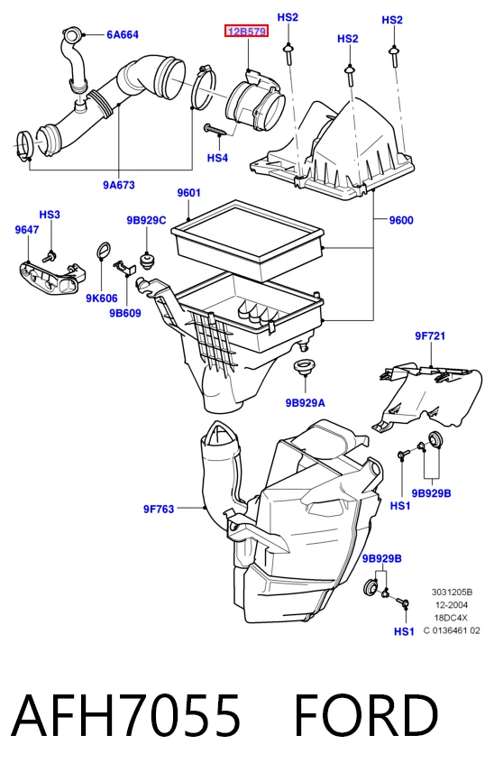 AFH7055 Ford Датчик расхода воздуха