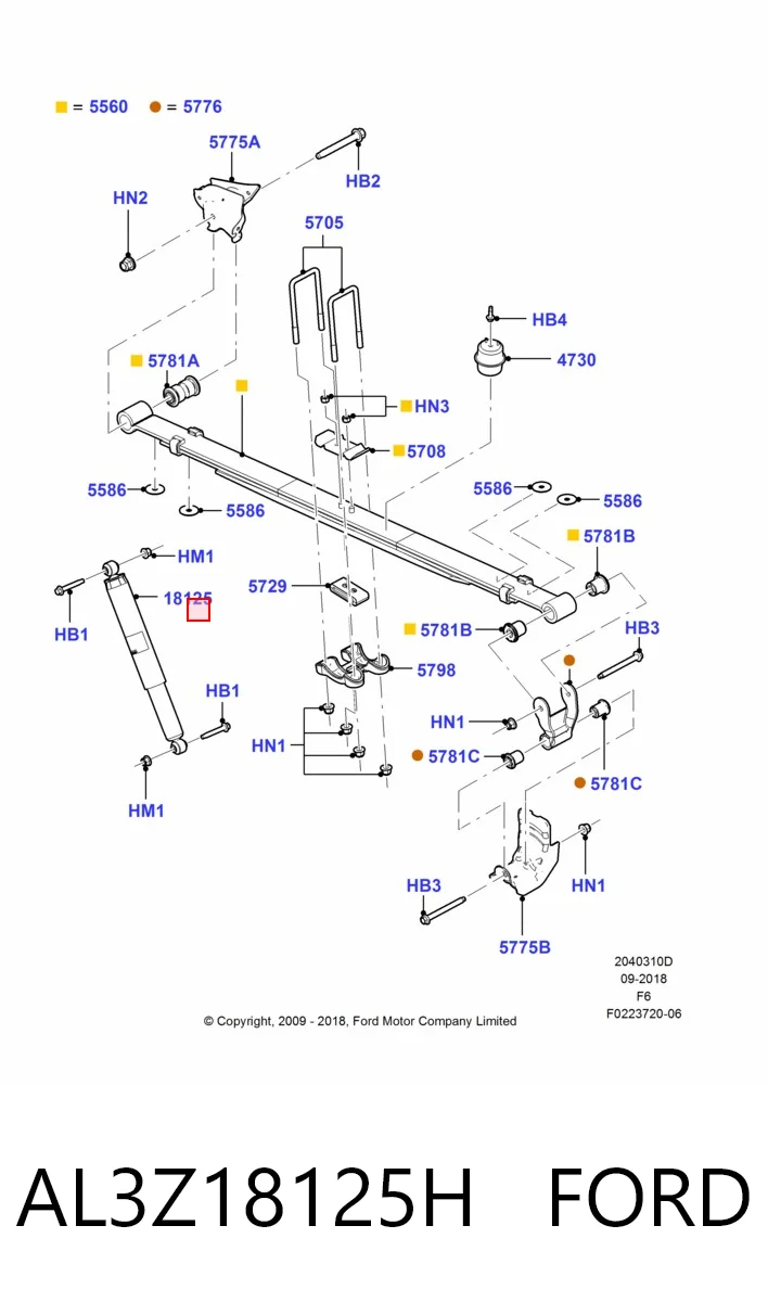 AL3Z18125H Ford Амортизаторы задние