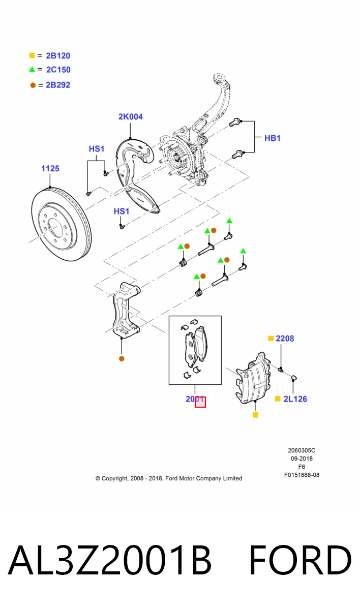AL3Z2001B Ford Колодки передние