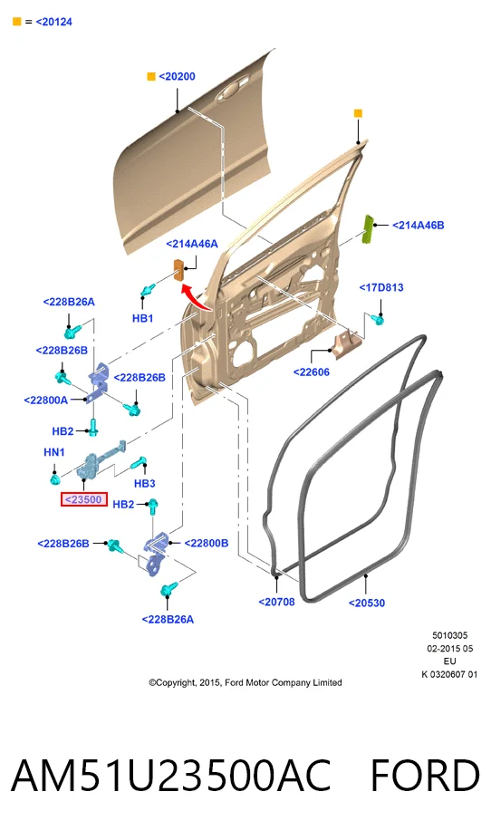AM51U23500AC Ford Ограничитель открывания двери