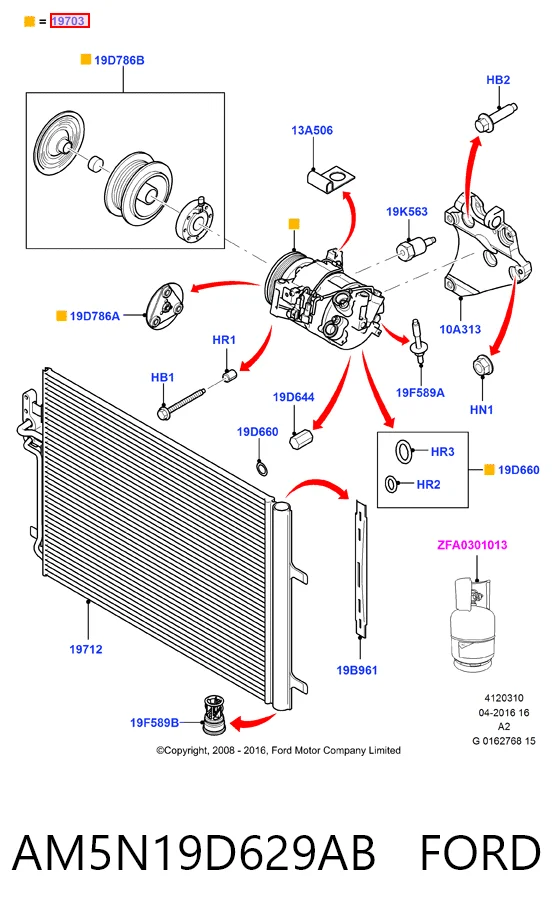 AM5N19D629AB Ford Компрессор хладагента