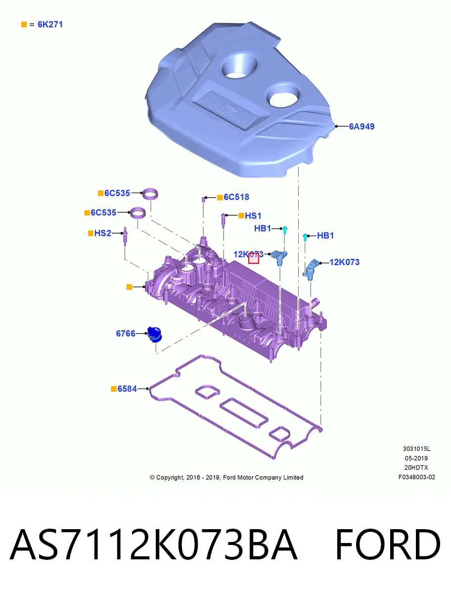 AS7112K073BA Ford Датчик распределительного вала