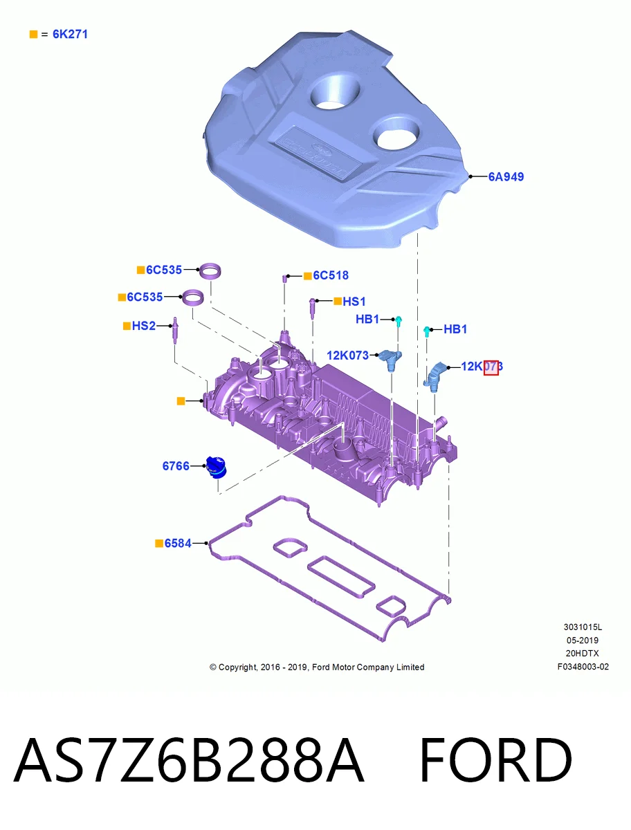 AS7Z6B288A Ford Датчик распределительного вала